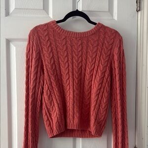 Women's American Eagle Cable Knit Sweater - Coral